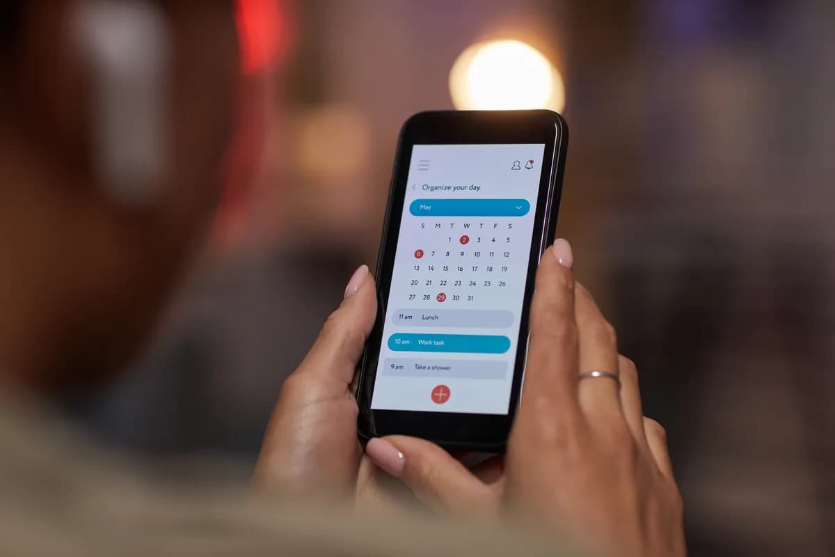 A customer booking an appointment on a phone calendar app